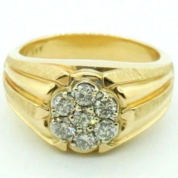 Estate Sale 14K Yellow Gold Diamond Mens Pinky Ring Size 11.5 - Picture 4 of 4